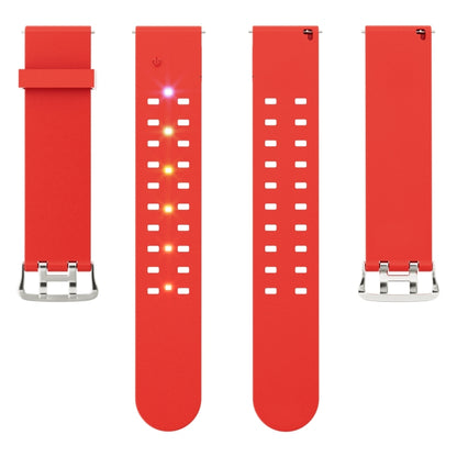 For Apple Watch SE 2022 44mm Luminous Colorful Light Silicone Watch Band(Red) - Watch Bands by buy2fix | Online Shopping UK | buy2fix