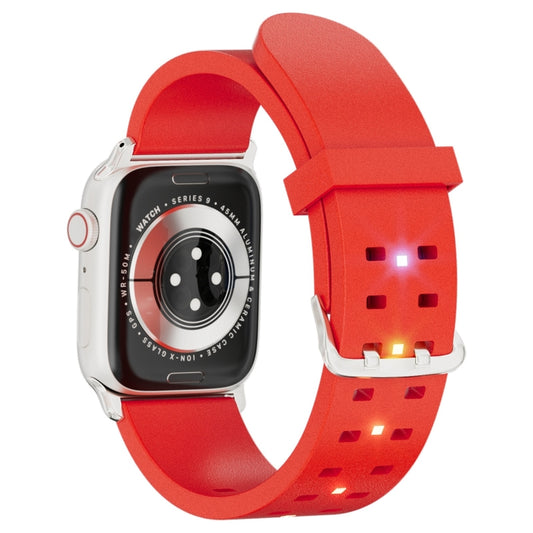 For Apple Watch Series 5 44mm Luminous Colorful Light Silicone Watch Band(Red) - Watch Bands by buy2fix | Online Shopping UK | buy2fix