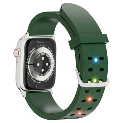 For Apple Watch 42mm Luminous Colorful Light Silicone Watch Band(Green) - Watch Bands by buy2fix | Online Shopping UK | buy2fix