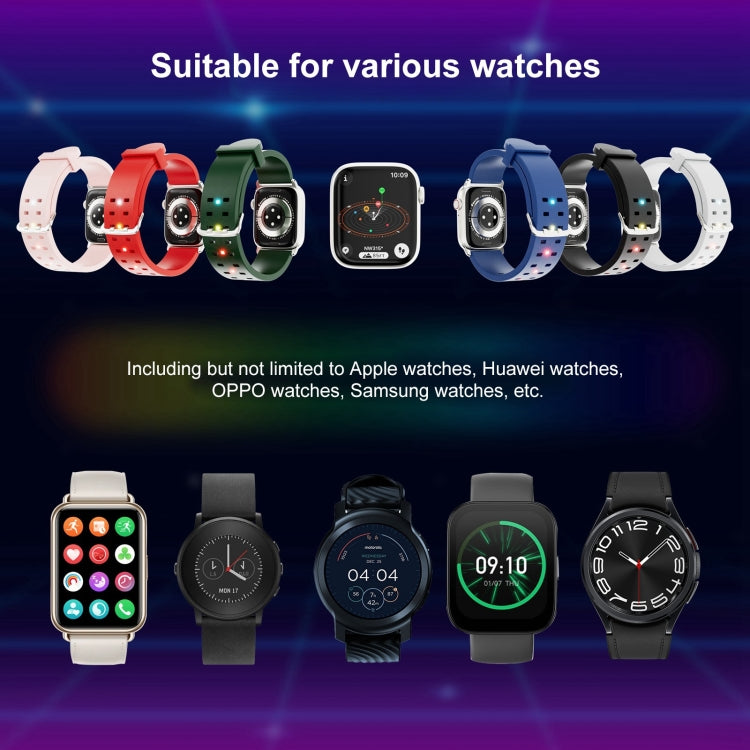 For Apple Watch 42mm Luminous Colorful Light Silicone Watch Band(Black) - Watch Bands by buy2fix | Online Shopping UK | buy2fix