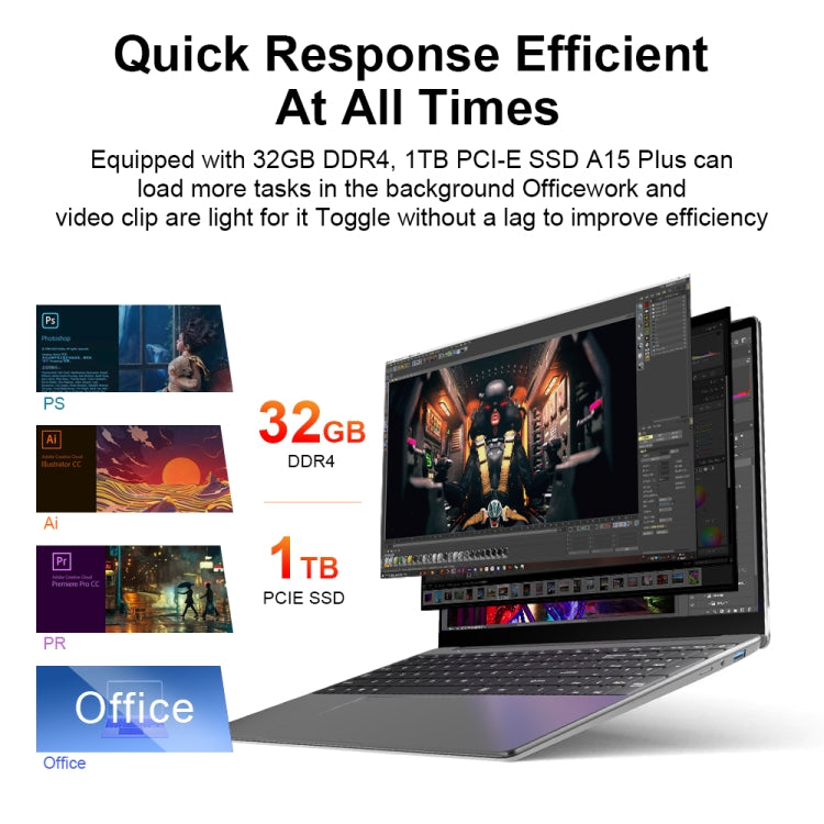 Ninkear A15 Plus 15.6 inch Laptop, 32GB+1TB, Windows 11 Home AMD Ryzen 7 5700U Octa Core(US Plug) - Others by Ninkear | Online Shopping UK | buy2fix