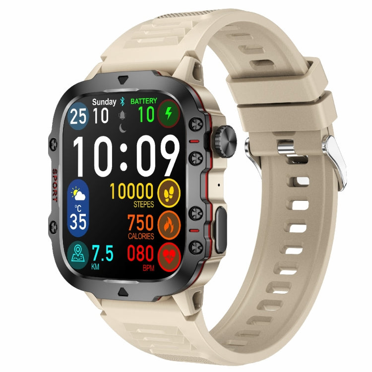 QX11 1.96 inch BT5.2 Smart Sport Watch, Support Bluetooth Call / Sleep / Blood Oxygen / Heart Rate / Blood Pressure Health Monitor(Beige) - Smart Watches by buy2fix | Online Shopping UK | buy2fix