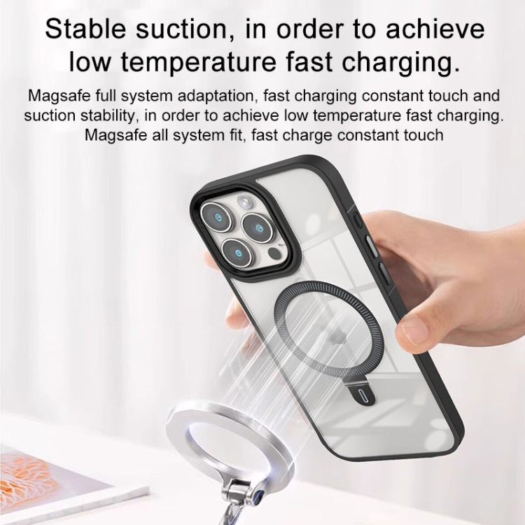 For iPhone 13 Pro Shield Armor MagSafe Holder Phone Case(Black) - iPhone 13 Pro Cases by buy2fix | Online Shopping UK | buy2fix