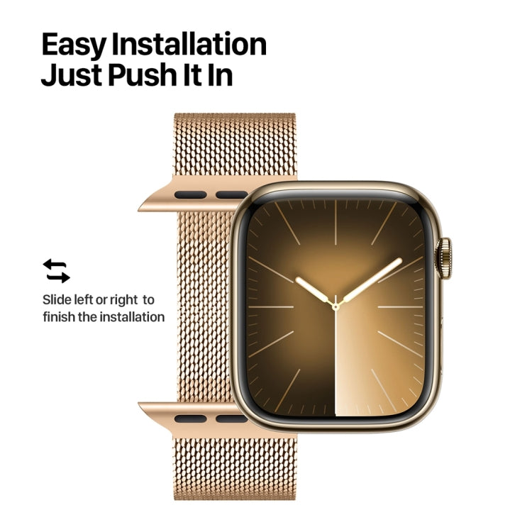 For Apple Watch Series 8 41mm DUX DUCIS Milanese Pro Series Stainless Steel Watch Band(Gold) - Watch Bands by DUX DUCIS | Online Shopping UK | buy2fix