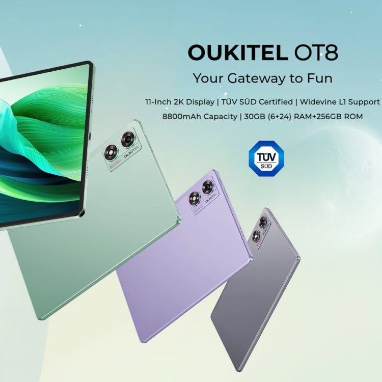 OUKITEL OT8 Tablet PC 11 inch, 6GB+256GB, Android 13 Unisoc Tiger T606 Octa Core, Support Dual SIM 4G Network, EU Plug(Purple) - Other by OUKITEL | Online Shopping UK | buy2fix