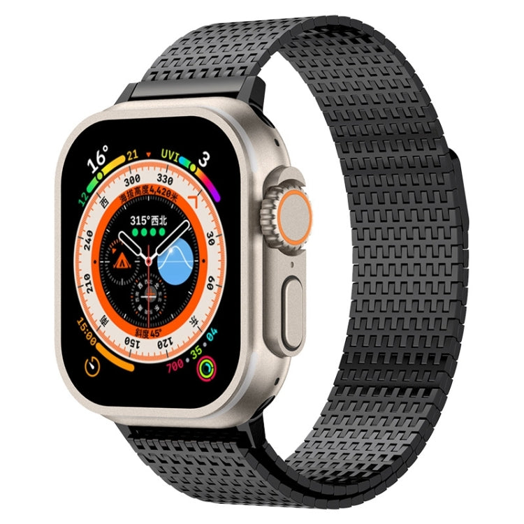 For Apple Watch 42mm Milanese Loop Magnetic Clasp Stainless Steel Watch Band(Black) - Watch Bands by buy2fix | Online Shopping UK | buy2fix