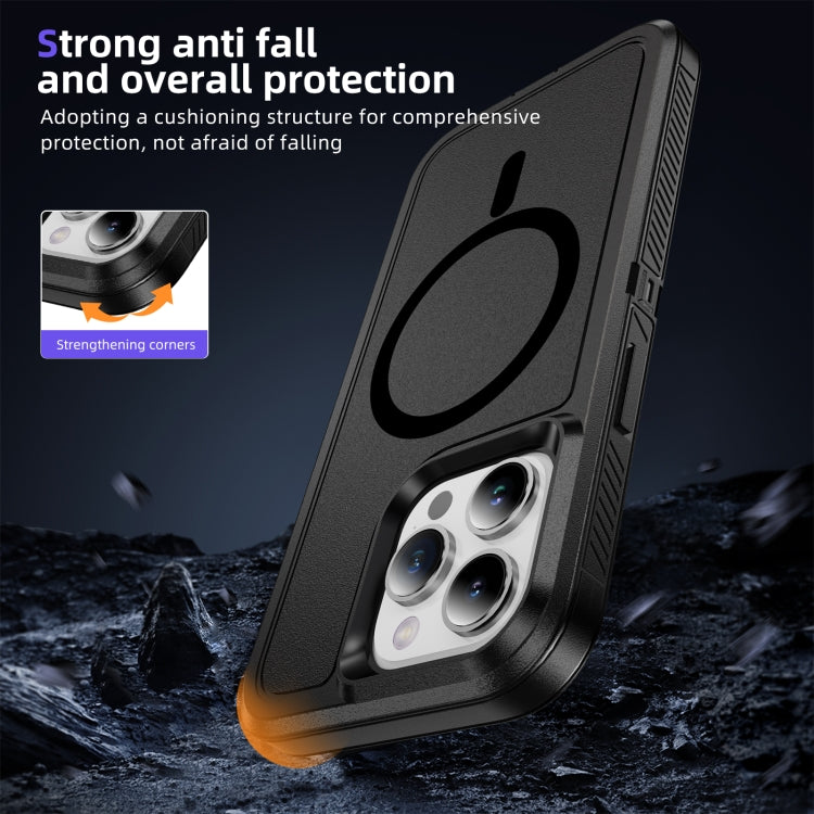 For iPhone 13 Pro Max Guard Magsafe Magnetic Ring Matte Phone Case(Black) - iPhone 13 Pro Max Cases by buy2fix | Online Shopping UK | buy2fix