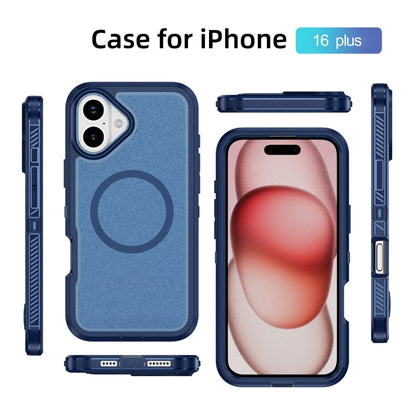 For iPhone 16 Plus Guard Magsafe Magnetic Ring Matte Phone Case(Royal Blue) - iPhone 16 Plus Cases by buy2fix | Online Shopping UK | buy2fix