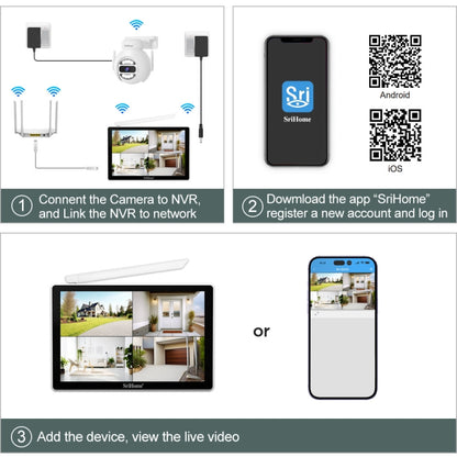 SriHome NVS010-IPC047 Ultra HD 4 Channel WiFi Network Video Recorder Set(US Plug) - Video Recorder Kit by SriHome | Online Shopping UK | buy2fix