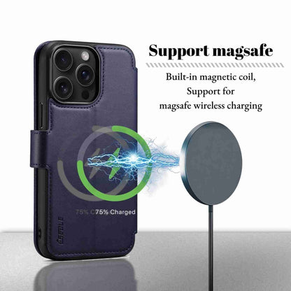 For iPhone 15 ESEBLE E1 Nappa Texture MagSafe Holder Leather Phone Case(Dark Blue) - iPhone 15 Cases by ESEBLE | Online Shopping UK | buy2fix