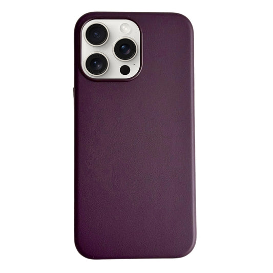 For iPhone 16 Pro Pure Color Leather Magsafe Magnetic Phone Case(Purple) - iPhone 16 Pro Cases by buy2fix | Online Shopping UK | buy2fix