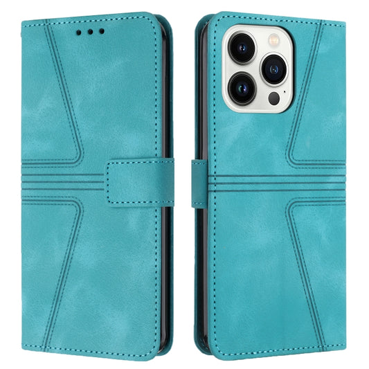 For iPhone 16 Pro Max Triangle Solid Color Leather Phone Case(Green) - iPhone 16 Pro Max Cases by buy2fix | Online Shopping UK | buy2fix