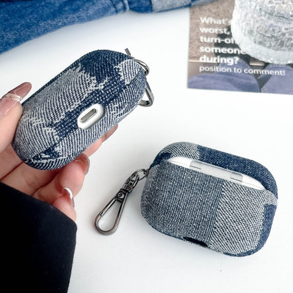 For AirPods Pro Stitching Denim Cloth Bluetooth Earphone Protective Case(Light Color Irregular) - For AirPods Pro by buy2fix | Online Shopping UK | buy2fix