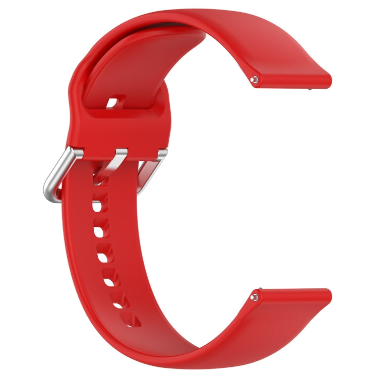 For CMF Watch Pro D395 22mm Solid Color Silver Buckle Silicone Watch Band, Size:L(Red) - Watch Bands by buy2fix | Online Shopping UK | buy2fix