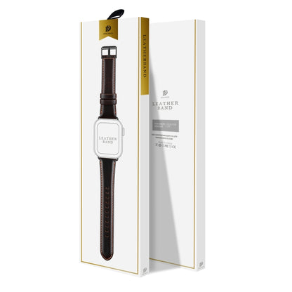 For Apple Watch Series 6 44mm DUX DUCIS Business Genuine Leather Watch Strap(Coffee) - Watch Bands by DUX DUCIS | Online Shopping UK | buy2fix