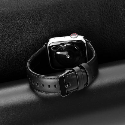 For Apple Watch Series 3 42mm DUX DUCIS Business Genuine Leather Watch Strap(Black) - Watch Bands by DUX DUCIS | Online Shopping UK | buy2fix