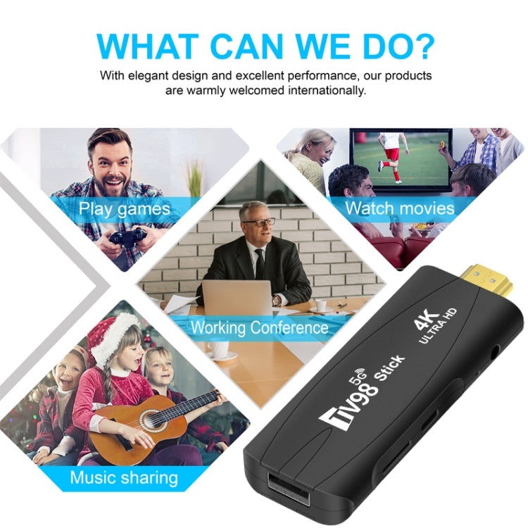 TV98 Rockchip 3228A Quad Core 4K HD Bluetooth Android TV Stick, RAM:2GB+16GB(EU Plug) - Android TV Sticks by buy2fix | Online Shopping UK | buy2fix