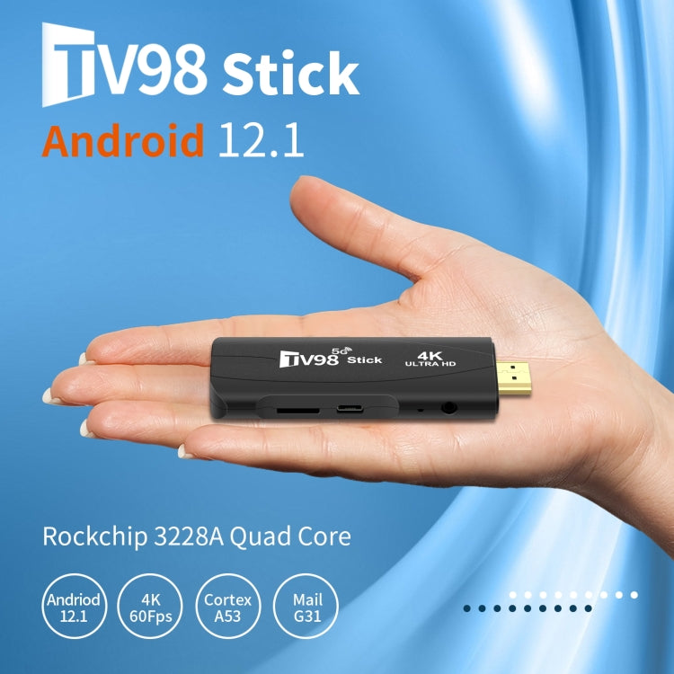 TV98 Rockchip 3228A Quad Core 4K HD Bluetooth Android TV Stick, RAM:4GB+32GB(US Plug) - Android TV Sticks by buy2fix | Online Shopping UK | buy2fix