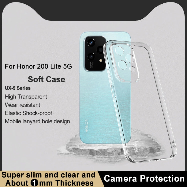 For Honor 200 Lite Global imak UX-5 Series Transparent Shockproof TPU Protective Case(Transparent) - Honor Cases by imak | Online Shopping UK | buy2fix