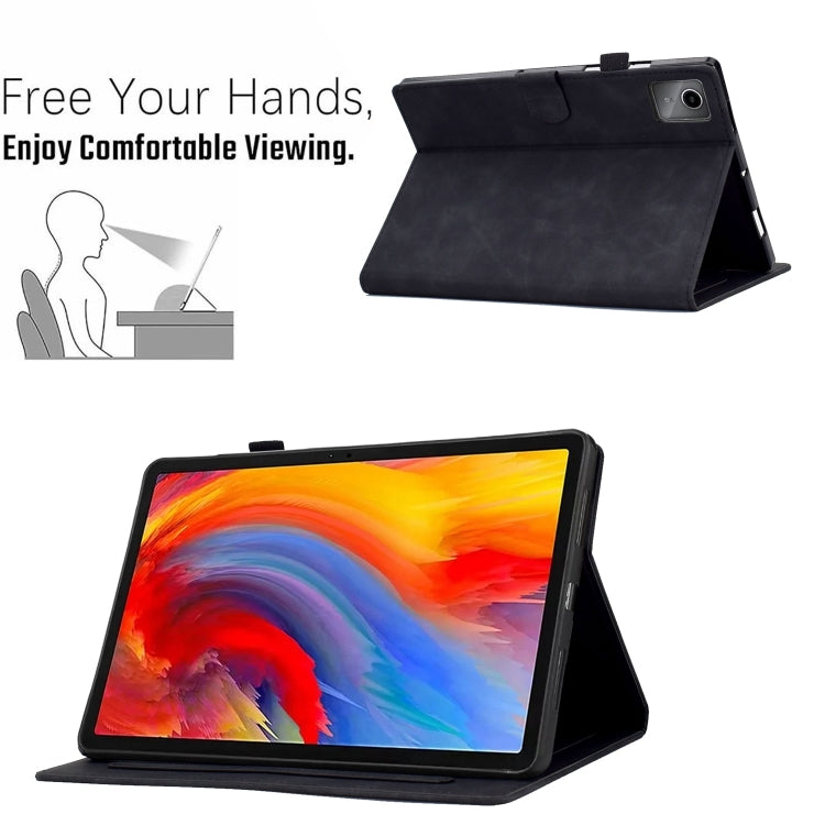 For Lenovo Tab M11 / Xiaoxin Pad 11 2024 Smile Embossed Smart Leather Tablet Case(Black) - Lenovo by buy2fix | Online Shopping UK | buy2fix