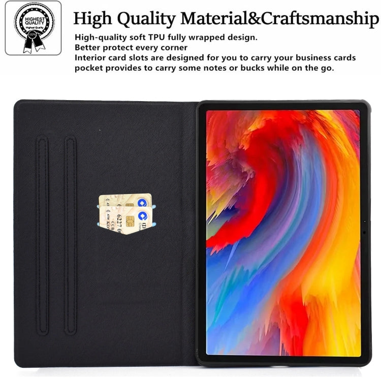 For Lenovo Tab M11 / Xiaoxin Pad 11 2024 Electric Pressed Colored Drawing Smart Leather Tablet Case(Skull) - Lenovo by buy2fix | Online Shopping UK | buy2fix