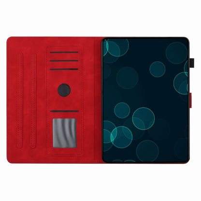 For Samsung Galaxy Tab S9 X710/X716B/X718U Coconut Tree Embossed Smart Leather Tablet Case(Red) - Galaxy Tab S9 Cases by buy2fix | Online Shopping UK | buy2fix