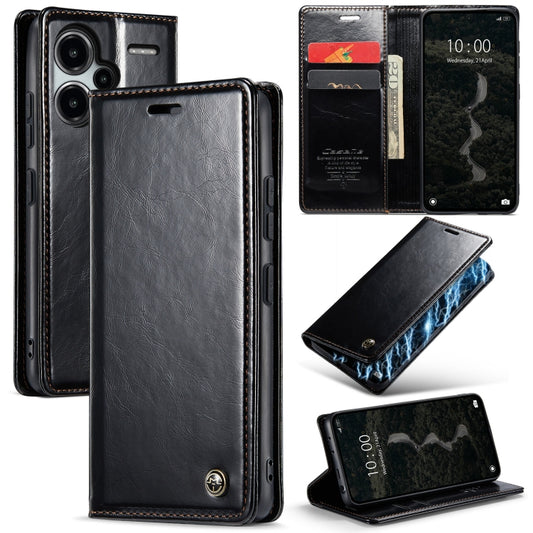 For Xiaomi Redmi Note 13 Pro+ 5G CaseMe 003 Crazy Horse Texture Flip Leather Phone Case(Black) - Xiaomi Cases by CaseMe | Online Shopping UK | buy2fix