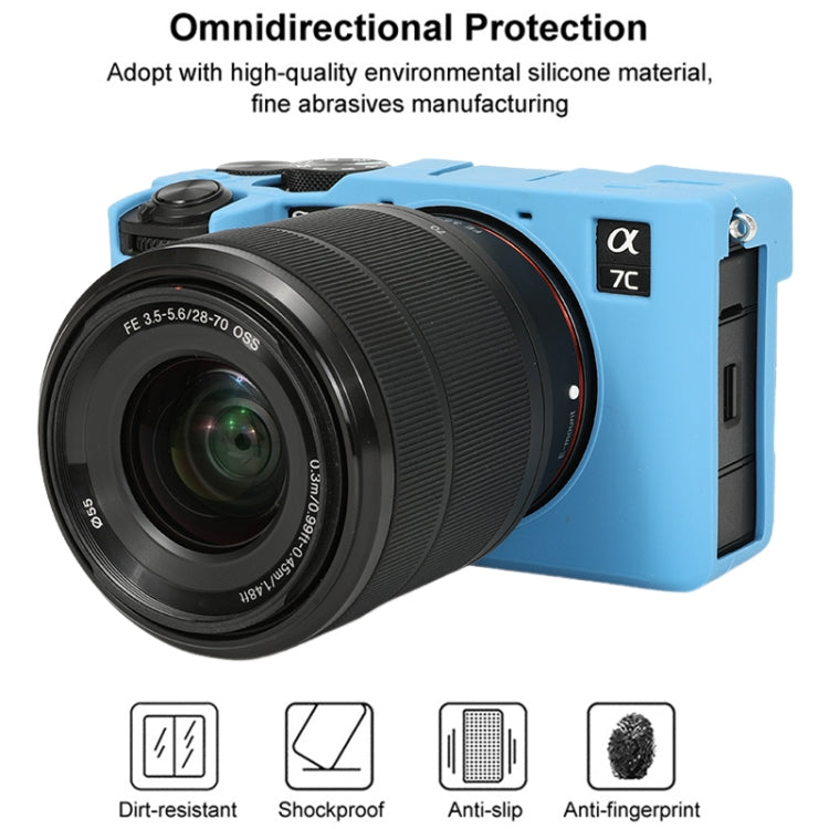 For Sony ILCE-7CM2 / A7C II / A7CR Glossy Soft Silicone Protective Case(Blue) - Protective Case by buy2fix | Online Shopping UK | buy2fix