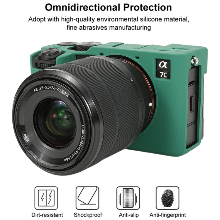 For Sony ILCE-7CM2 / A7C II / A7CR Glossy Soft Silicone Protective Case(Green) - Protective Case by buy2fix | Online Shopping UK | buy2fix