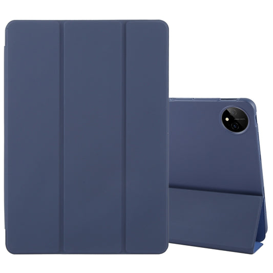 For Huawei MatePad Pro 11 2022/2024 Tri-fold Silicone Leather Tablet Case(Dark Blue) - Huawei by buy2fix | Online Shopping UK | buy2fix