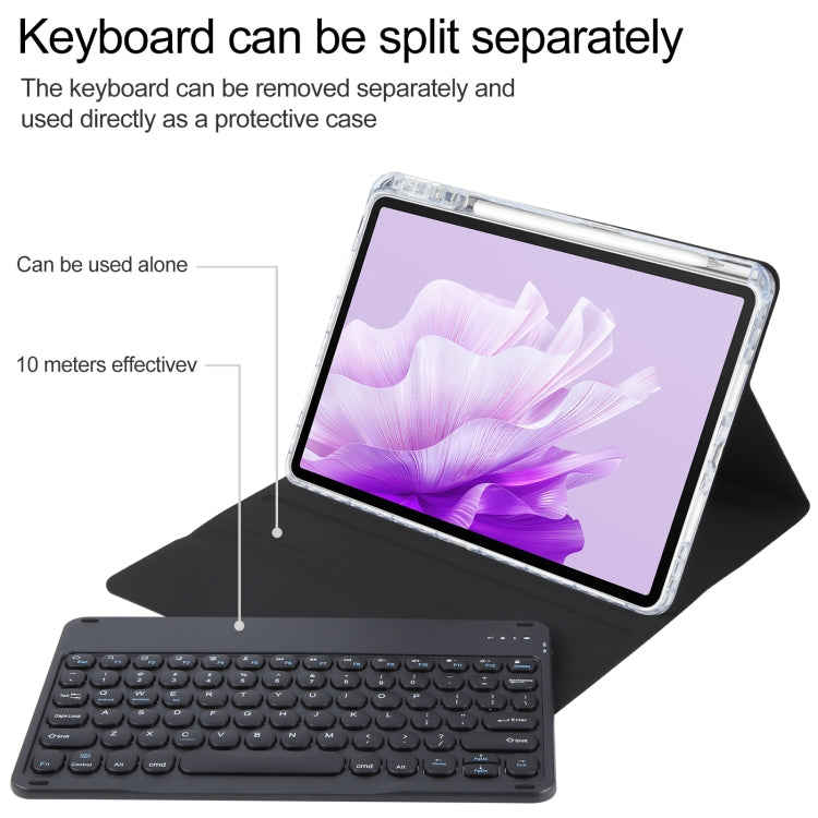 For Huawei MatePad Air 11.5 Round Button Bluetooth Keyboard Rotatable Holder Leather Case(Black) - Huawei Keyboard by buy2fix | Online Shopping UK | buy2fix