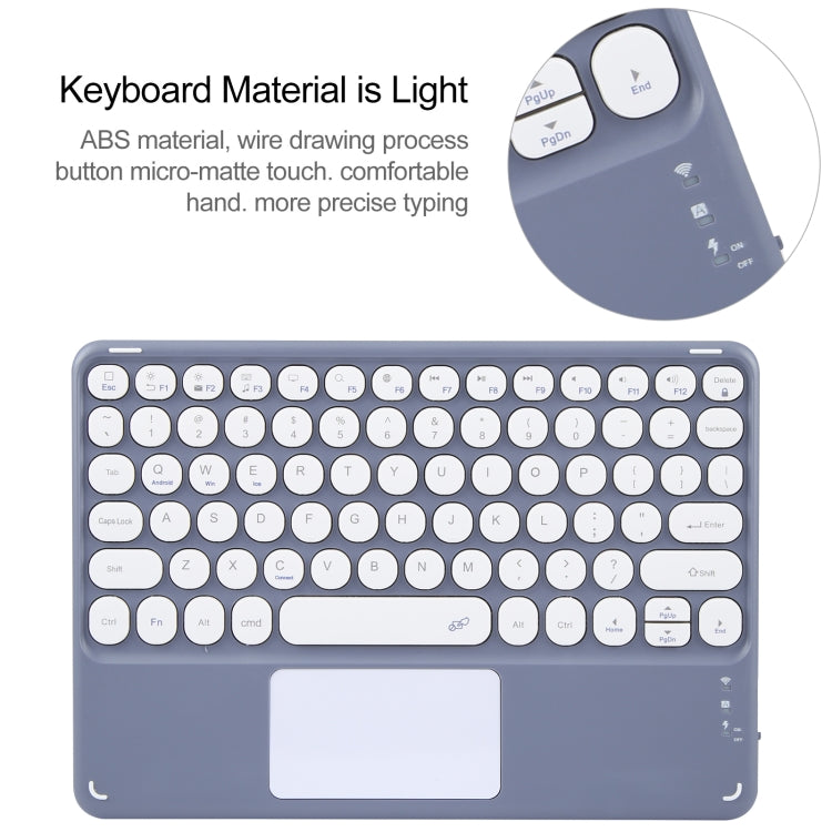 For Xiaomi Pad 6 Round Button Bluetooth Keyboard Rotatable Holder Leather Case with Touchpad(Lavender Purple) - Others Keyboard by buy2fix | Online Shopping UK | buy2fix