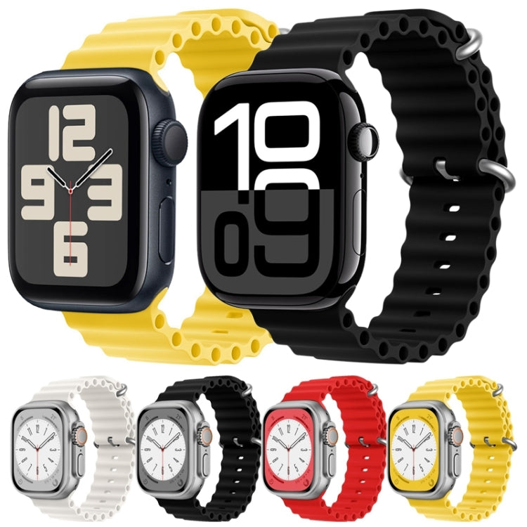 For Apple Watch Series 5 44mm ZGA Ocean Silicone Watch Band(Black) - Watch Bands by ZGA | Online Shopping UK | buy2fix