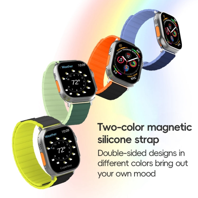 For Apple Watch Series 5 44mm ZGA Two Color Magnetic Silicone Watch Band(Dark Green+Light Green) - Watch Bands by ZGA | Online Shopping UK | buy2fix