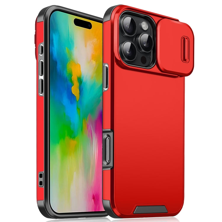 For iPhone 16 Pro Max Sliding Camshield TPU + PC Phone Case(Red) - iPhone 16 Pro Max Cases by buy2fix | Online Shopping UK | buy2fix