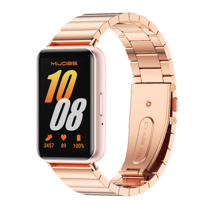 For Samsung Galaxy Fit 3 Mijobs Bamboo Metal Watch Band(Rose Gold) - Watch Bands by MIJOBS | Online Shopping UK | buy2fix