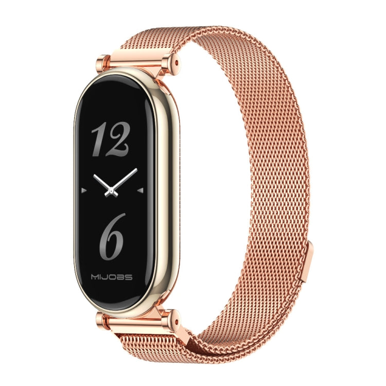 For Xiaomi Mi Band 8 / 9 / 9 NFC Mijobs GT4 Milan Magnetic Metal Watch Band(Rose Gold) - Watch Bands by MIJOBS | Online Shopping UK | buy2fix