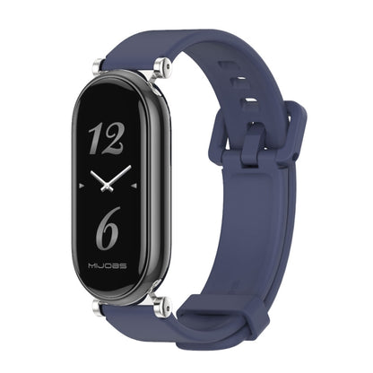 For Xiaomi Mi Band 8 / 9 / 9 NFC Mijobs GT4 Silicone Breathable Watch Band(Midnight Blue Silver) - Watch Bands by MIJOBS | Online Shopping UK | buy2fix