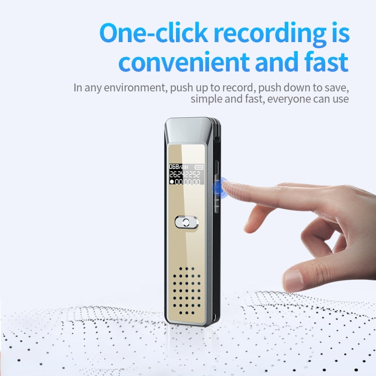 JNN Q7 Mini Portable Voice Recorder with OLED Screen, Memory:8GB(Grey+Gold) - Recording Pen by JNN | Online Shopping UK | buy2fix