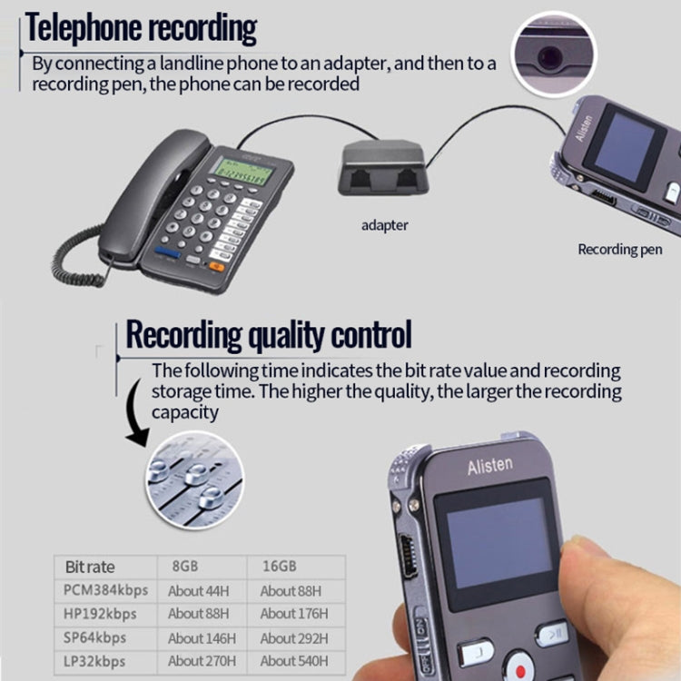 JNN X26 Mini Portable Voice Recorder with OLED Screen, Memory:8GB(Metal Gray) - Recording Pen by JNN | Online Shopping UK | buy2fix