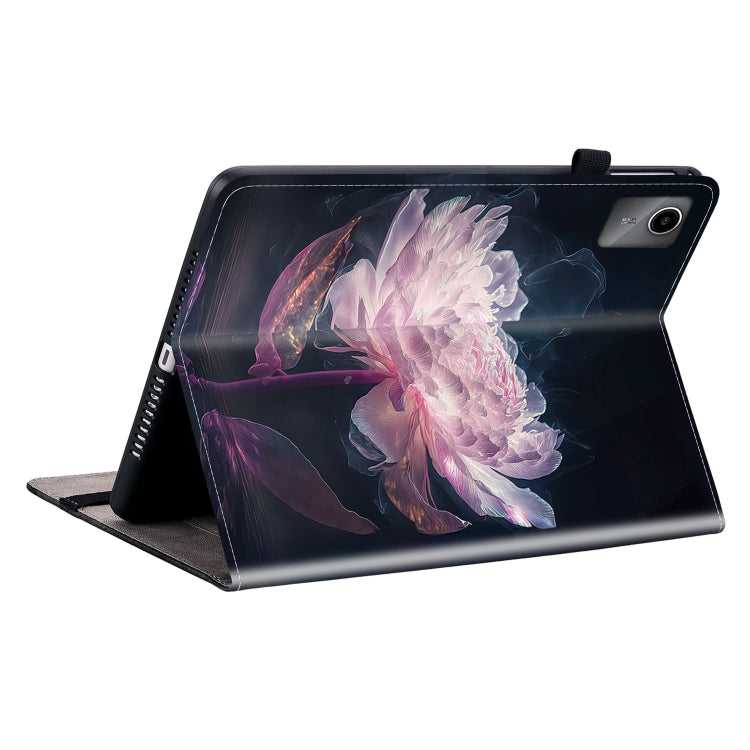 For Lenovo Tab M11/ Xiaoxin Pad 11 2024 Crystal Texture Painted Leather Tablet Case(Purple Peony) - Lenovo by buy2fix | Online Shopping UK | buy2fix