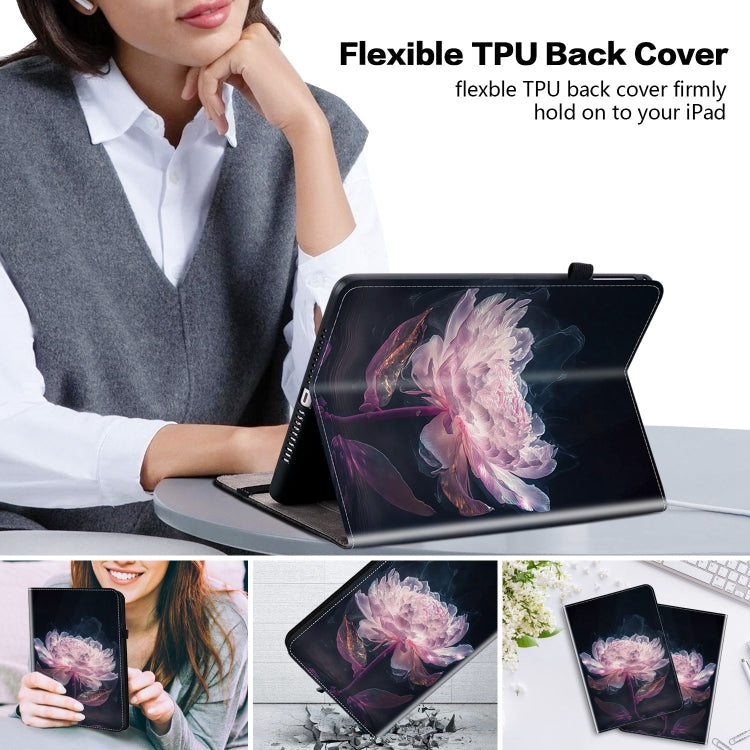 For Lenovo Tab M11/ Xiaoxin Pad 11 2024 Crystal Texture Painted Leather Tablet Case(Purple Peony) - Lenovo by buy2fix | Online Shopping UK | buy2fix