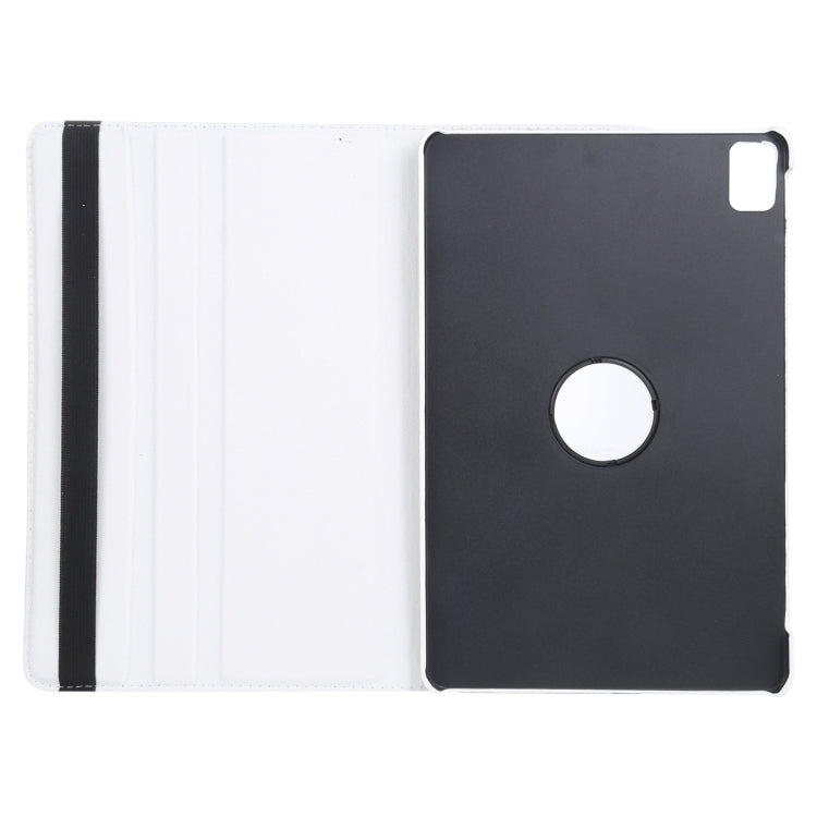 For iPad Pro 11 2024 360 Degree Rotation Litchi Texture Leather Tablet Case with Holder(White) - iPad Pro 11 2024 Cases by buy2fix | Online Shopping UK | buy2fix