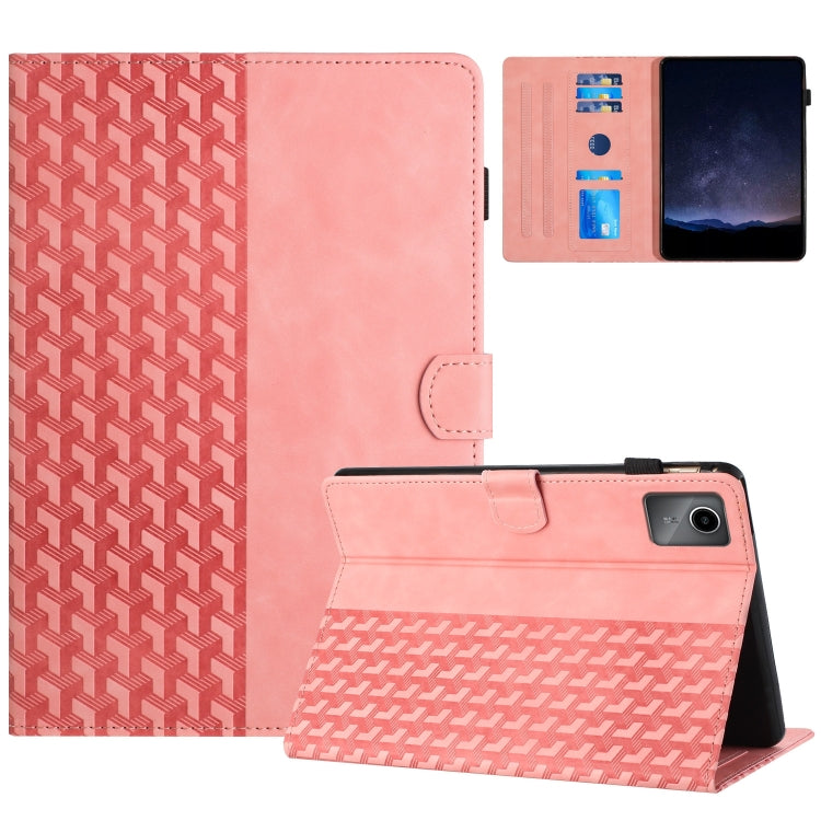 For Lenovo Tab M11/Xiaoxin Pad 11 2024 Building Blocks Embossed Leather Smart Tablet Case(Pink) - Lenovo by buy2fix | Online Shopping UK | buy2fix