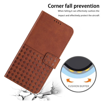 For Samsung Galaxy A55 5G Woven Embossed RFID Blocking Leather Phone Case(Brown) - Galaxy Phone Cases by buy2fix | Online Shopping UK | buy2fix