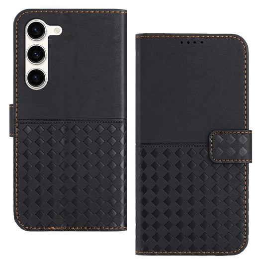 For Samsung Galaxy S23 5G Woven Embossed RFID Blocking Leather Phone Case(Black) - Galaxy S23 5G Cases by buy2fix | Online Shopping UK | buy2fix