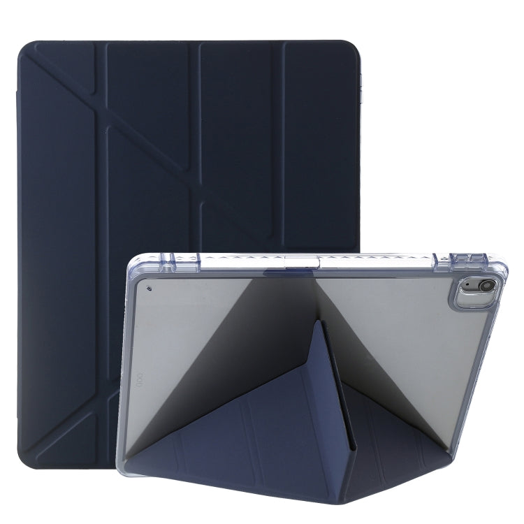 For iPad Air 13 2024 Clear Acrylic Deformation Leather Tablet Case(Dark Blue) - iPad Air 13 2024 Cases by buy2fix | Online Shopping UK | buy2fix