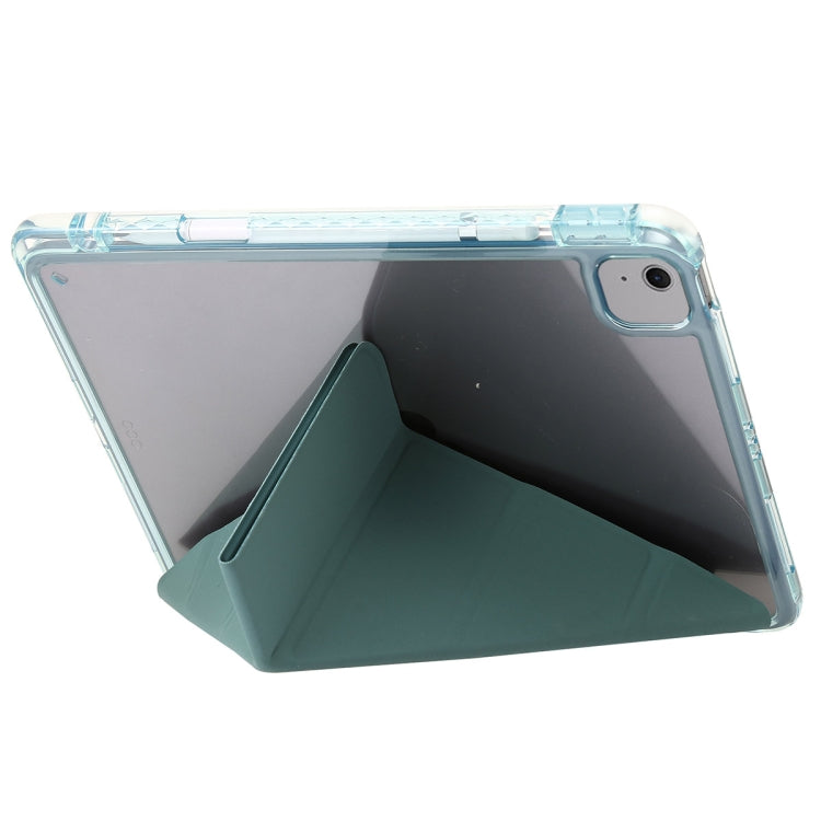 For iPad Air 11 2024 Clear Acrylic Deformation Leather Tablet Case(Dark Green) - iPad Air 11 2024 Cases by buy2fix | Online Shopping UK | buy2fix