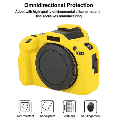 For Canon EOS R100 Litchi Texture Soft Silicone Protective Case(Yellow) - Protective Case by buy2fix | Online Shopping UK | buy2fix