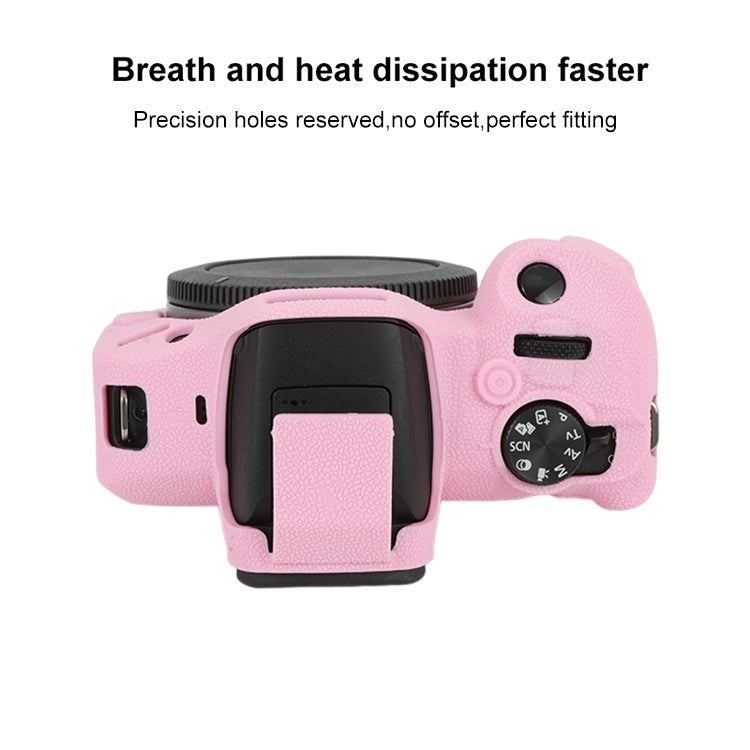 For Canon EOS R100 Litchi Texture Soft Silicone Protective Case(Pink) - Protective Case by buy2fix | Online Shopping UK | buy2fix